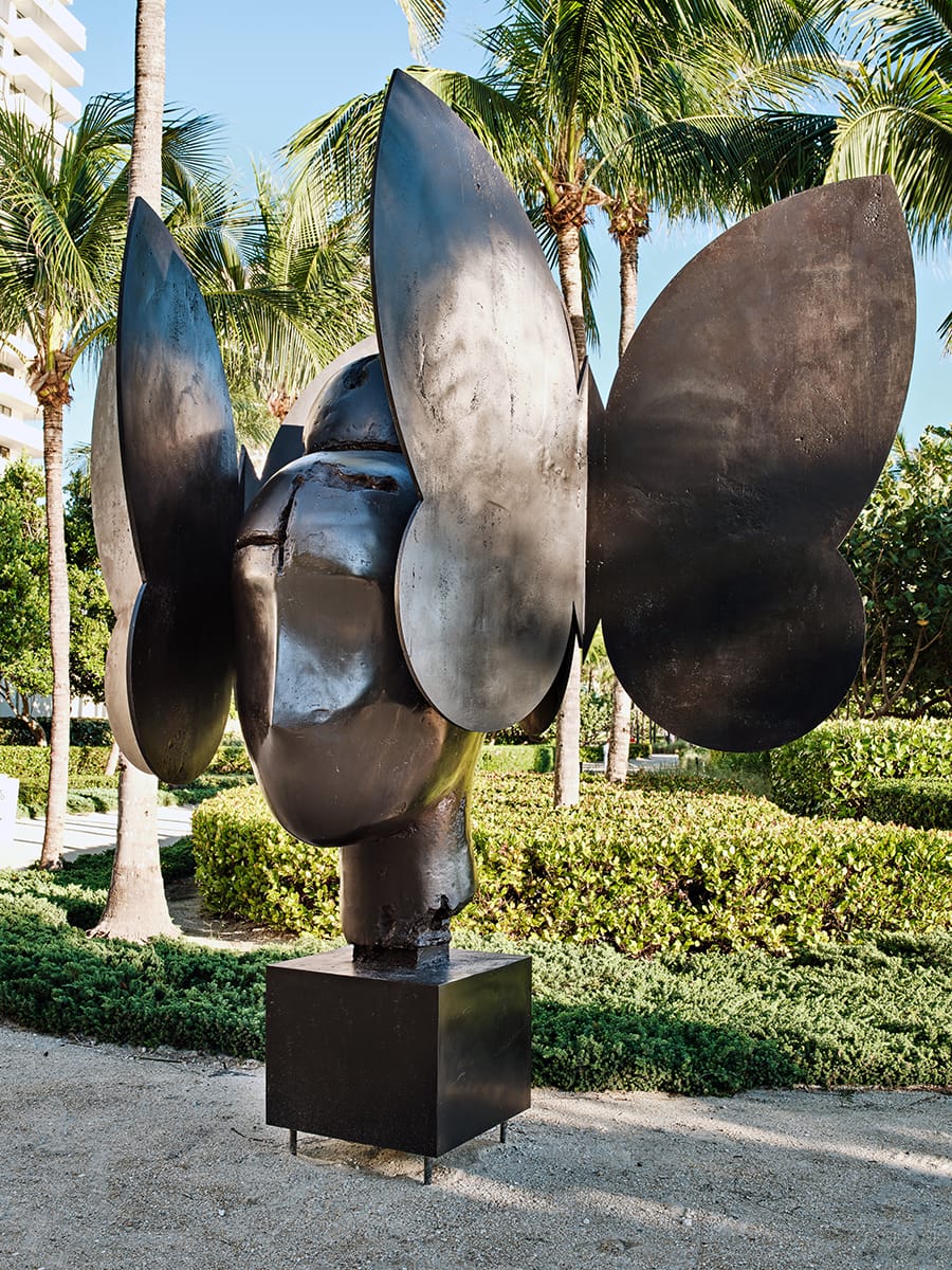 A sculpture that looks like butterflies